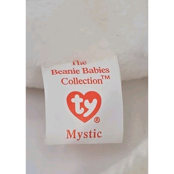 1993 Ty Beanie Baby "Mystic" Retired Yarn Mane Tan Horn Unicorn BB7 - Picture 4 of 5